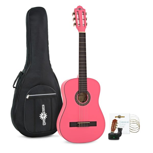 Deluxe Junior Classical Guitar Pack, Pink